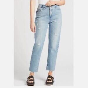 Good American | The Weekender Jeans Distressed Straight Leg Indigo Blue Size 26